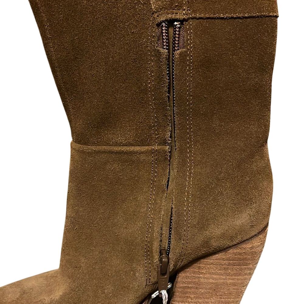 GIANNI BINI BHANNKS SUEDE OVER-THE-KNEESTACK HEEL Brown Western BOOTS Size 5 - Picture 6 of 7
